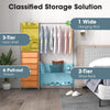 Heavy Duty Clothes Rack 3-Tier Open Shelves & 2-Tier Metal Shoe Rack w/ Drawers