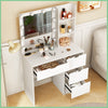 Modern 4 Drawers Dresser Table with 10 LED Bulbs Makeup Mirror Vanity Desk