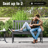 Outdoor Garden Bench All-Weather HDPE Patio Chair Ergonomic Loveseat Grey