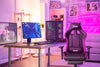 Gaming Chair with Bluetooth Speakers RGB LED Lights & Reclining Footrest Black