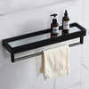 Modern Bathroom Mirror With Storage Shelf Rectangular Black Frame Wall Mirrors
