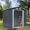 8FT x 8FT SHED Metal Apex Roof Outdoor Storage House Shed With Floor Foundation