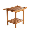 Shower Bath Seat Chair Stool Bench Non-Slip Safe Seat w/ Storage Shelf Organizer