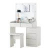 White Dressing Table with LED Lights Mirror 5 Drawers Stool Cabinet Make up Desk