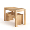 Compact 3PC Kitchen Dining Set Bar Table Bench Chair Home Space Saving Furniture