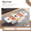 Coffee Table with Hidden Storage and 2 Drawers High Gloss White for Living Room