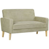 2 Seater Sofa, Velvet-Feel Upholstered Loveseat for Small Space, Beige