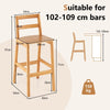 Set of 2 Bar Stools Wooden Dining Counter Height Chair with Backrests Armless