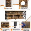 TV Stand Industrial Storage Cabinets Shelves Living Room Fits 65 Inch Rustic