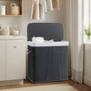 Smilesun 150L Bamboo Laundry Basket Lid Compartments Washing Bin Storage Hamper