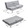 Click Clack Linen 2-3 Seater Sofa Bed Upholstered Recliner Double Sleeper Couch