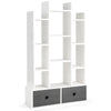 12 Tier Bookshelf Open Storage Wood Bookcase Organizer Display Shelf