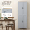 170cm Freestanding Kitchen Cupboard 4-Door Storage Cabinet w/ 6 Shelves, Grey