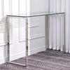 Tempered Glass Console Table Stainless Steel Chrome Legs Living Room Furniture