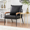 PU Single Sofa Wood Arm Metal Frame Comfort Save Space Office Home Hotel Lounge