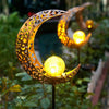 Solar Powered Sun/Half Moon/Flame LED Stake Light Warm White Garden Outdoor Lamp