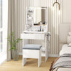 Modern Dressing Table Set LED Mirror Vanity Desk Stool with Charging Station