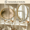 Gold Aluminum Frame Oval Vanity Mirror Wall Mounted Art Mirror for Bedroom Decor