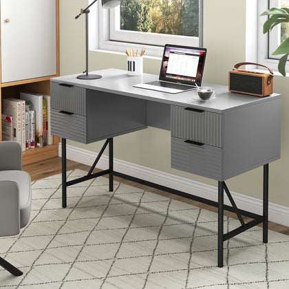 120cm Home Office Desk with Storage-Grey