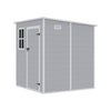 Grey Large Plastic Garden Shed Outdoor Storage Shed w/ Door and Window 181x183cm
