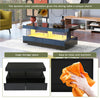 Coffee Table with Storage High Gloss LED Modern Wooden Rectangle Tea Table Black