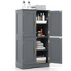Bathroom Floor Storage Cabinet 110cm Freestanding Pantry Cabinet-Gray