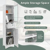 Bathroom Tall Cabinet Slim Freestanding Storage Organizer Cupboard 2 Doors