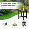 Outdoor Side Table Round End Table Weather-Resistant Adirondack Table Black