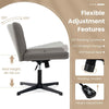 Adjustable Computer Task Vanity Chair Home Office Cross-Legged Chair Grey