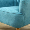 Tiffany Blue Linen Armchair Wing Back Cocktail Accent Chair with Footstool Sofa