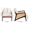 Wooden Frame Accent Armchair Corduroy/Linen Upholstered Padded Single Sofa Chair