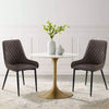 Set of 2 Dining Chairs Faux Leather PU Cushion Padded Seat Metal Legs Restaurant