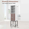 Sturdy Metal Support Slim Cupboard Tall Kitchen Storage Cabinet-White