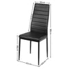 Set of 6 Kitchen Dining Chairs PVC Leather High Back Dining Chairs w/Padded Seat