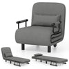 3-in-1 Convertible Sofa Bed Sleeper Chair Dark Grey