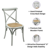 Grey Cross Back Dining Chair Comfortable & Stylish Oak Wooden Home Cafe Office