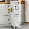 Kitchen Rubbish Waste Bin Recycling Dual Multi Compartment Pedal Dustbins Wheels