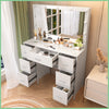 YAMISSI Vanity Dressing Makeup Table Set With LED Light Mirror Storage 7 Drawers