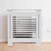 Elegant White Radiator Cover Case for Heater Burn Protection Slatted MDF Boards