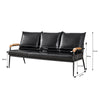 Single/Double/Triple Sofa Armchair Faux Leather Cushion Seat Metal Frame Armrest