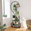 Extra Large Metal Plant Stand Creative Half Heart Shape Ladder Plant Shelf Hooks