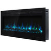 60" Insert Built In Electric Fire with Log&Crystal Touch Screen Fireplace,Remote