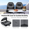 Set of 2 Folding Low-Back Boat Chair Ergonomic Fishing Yacht Seat with Strap
