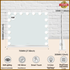 70cm Extra Large Hollywood Light Up Mirror Vanity Make Up Mirror + 17 LED Bulbs