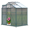 Aluminium Greenhouse Polycarbonate Garden Shed Grow House Green Frame 4 Sizes