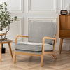 Velvet/Linen Armchair Wooden Retro Accent Tub Chair Occasional Chair Lounge Seat