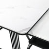 2Pcs Nesting Coffee Tables Set Square Stacking Side Tables Marble-Look White