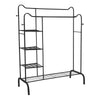 Metal Double Clothes Rail Garment Hanging Rack Shelf Display Shoe Stand w/ Hooks