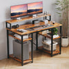 Flamaker Computer Desk with Shelves Home Office Study PC Table Workstation