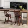 2Pcs Swivel Bar Stools Upholstered Counter Height Barstools w/ PU Seat 24"